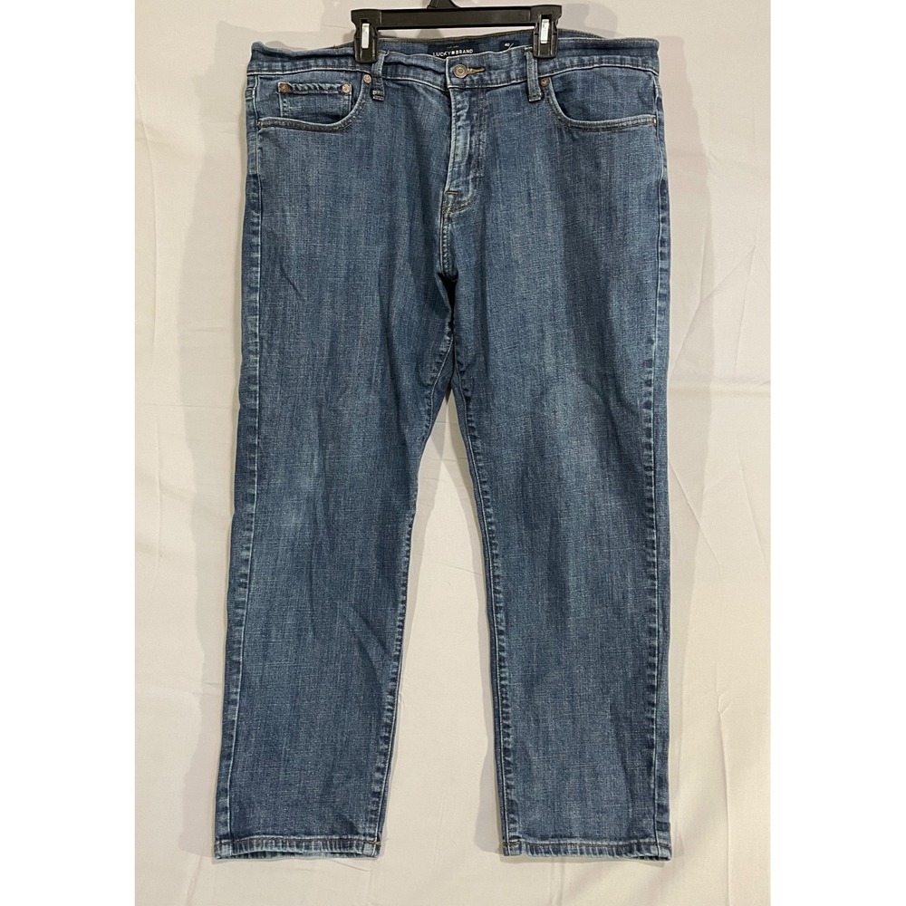 LUCKY BRAND MENS 40X30 BLUE DENIM JEANS 221 STRAIGHT (38X28.5 MEASURES)
